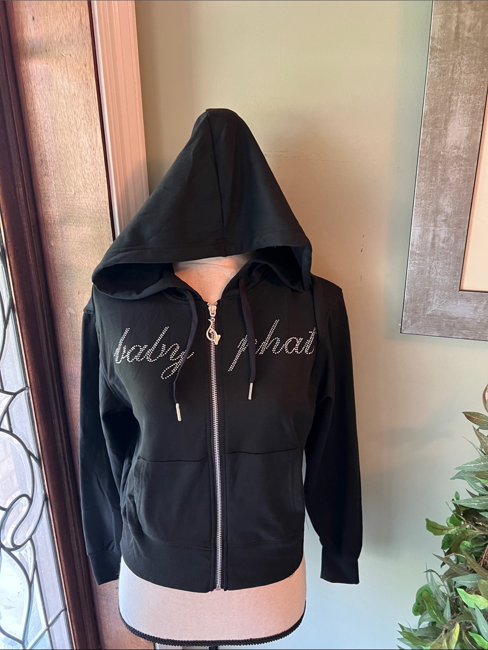 Baby Phat Black Hoodie with Gold Logo Tag - Picture 2 of 10
